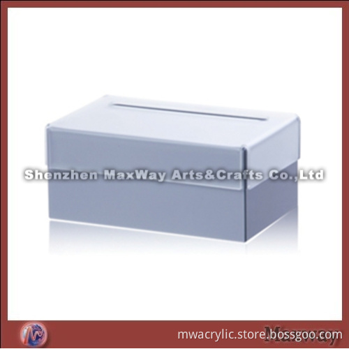 White Cubical High Grade Acrylic/Lucite Napkin Box/Case with Top